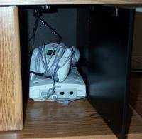 The Dreamcast, tucked away next to the VCR
