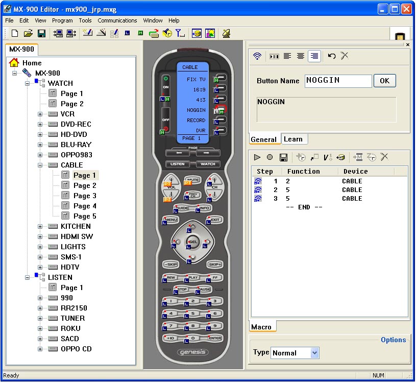 urc mx 3000 editor